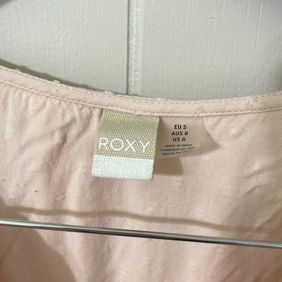 ROXY Pale Pink Ruffles Shorts Romper “Cool Your Heart” with Belt size 6 - Picture 5 of 16